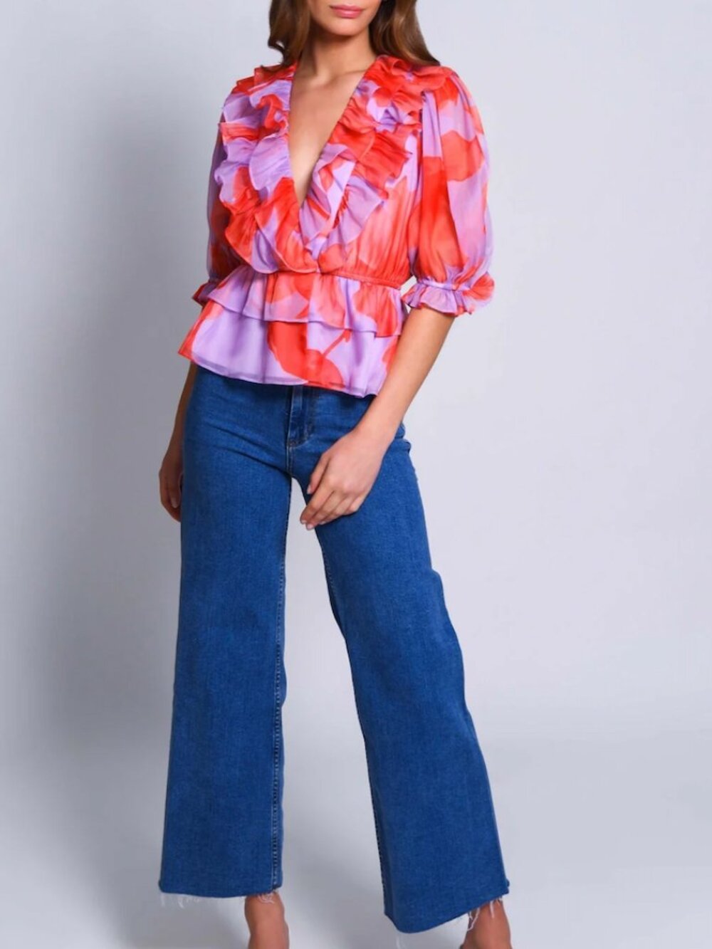 Hutch Shilo Top - Lav/Orange XRay Floral